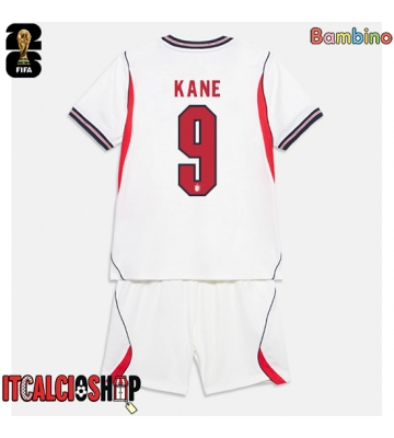 Inghilterra Harry Kane #9 Prima Maglia Bambino Mondiali 2026 Manica Corta (+ Pantaloni corti)